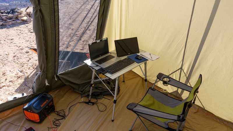 working camp set up