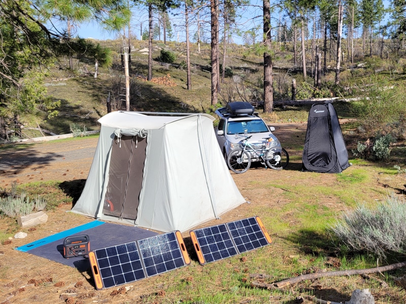 springbar outfitter tent with jackery solar power