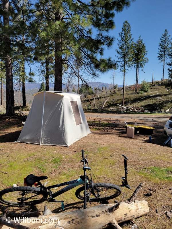 yosemite camp with bike