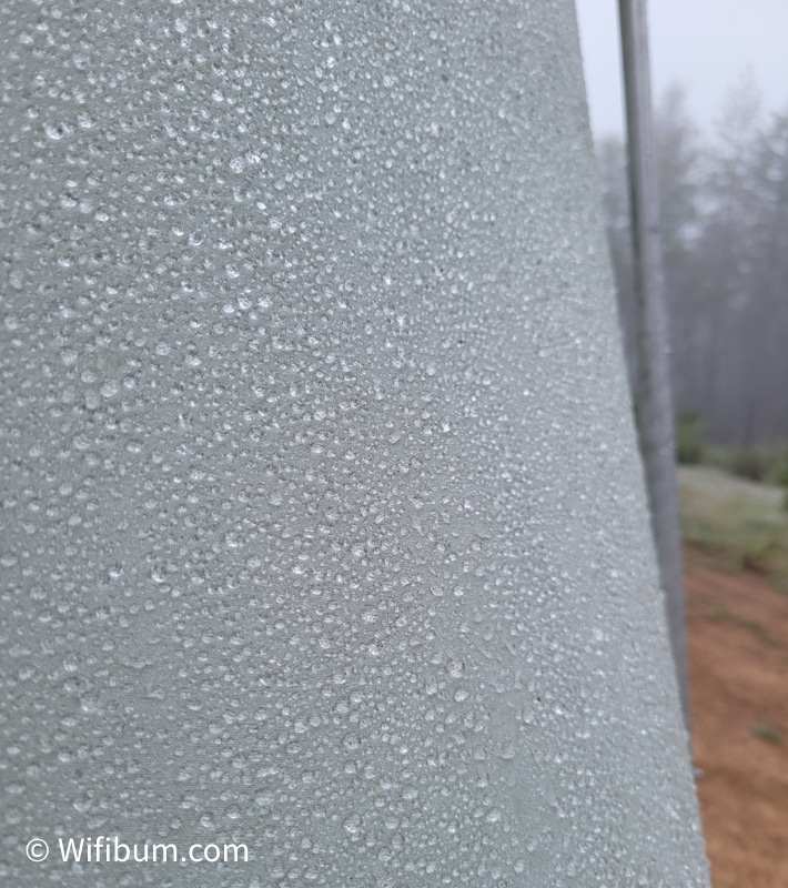 rain droplets on canvas tent