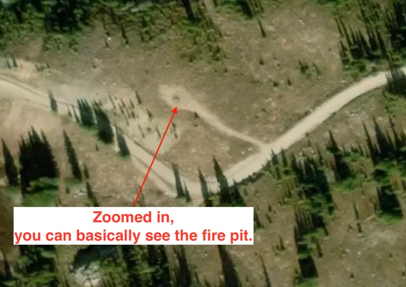 zoomed in finding free camping
