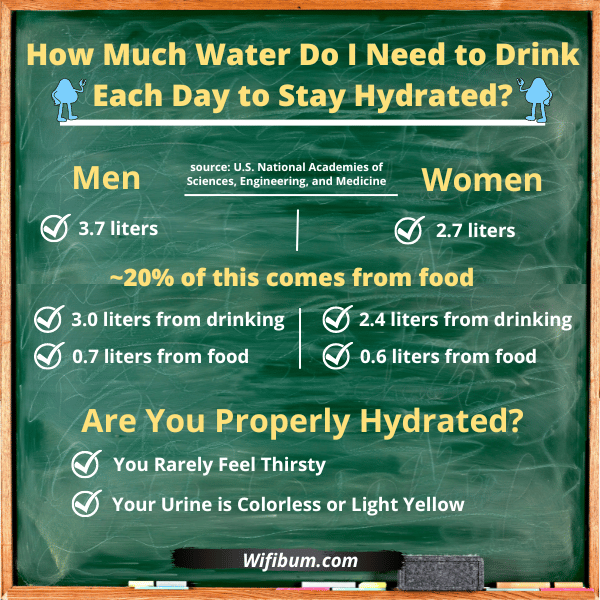 How Much Water to Drink Camping info graphic