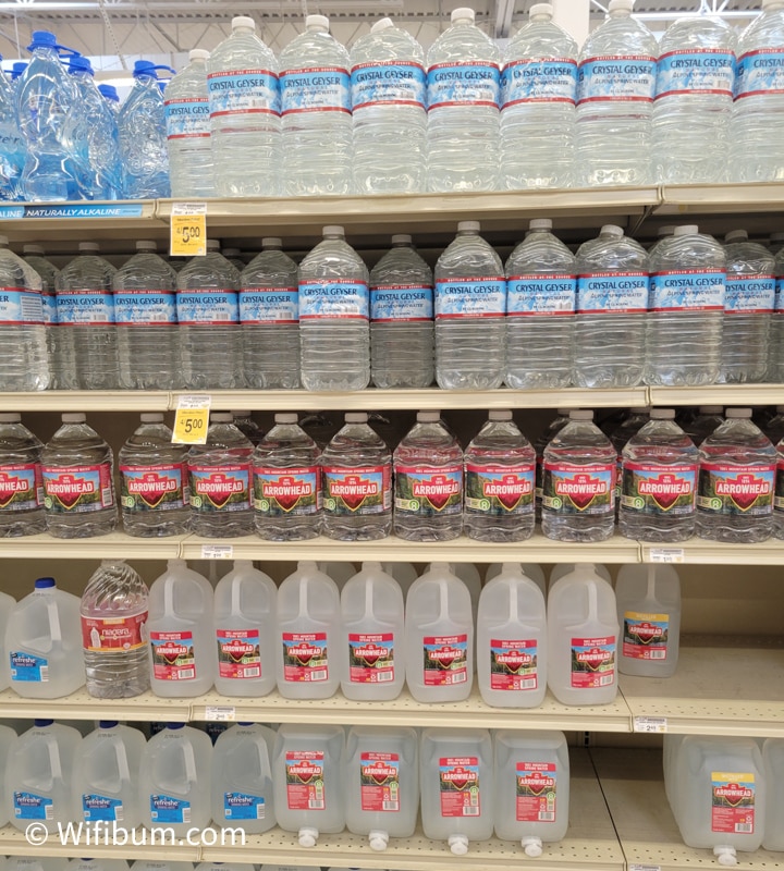 plastic water bottles