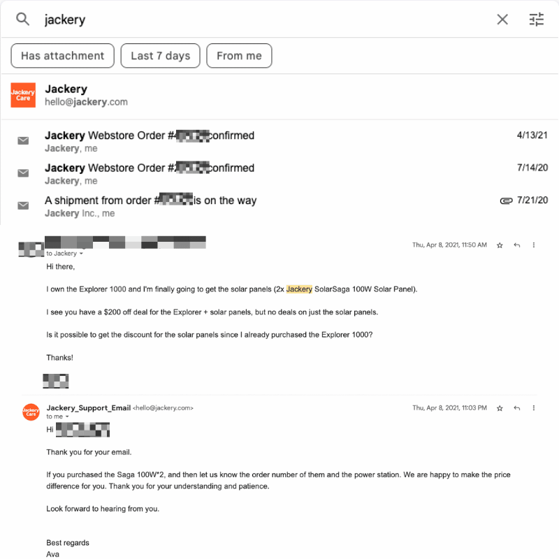 my personal experience with Jackery customer service