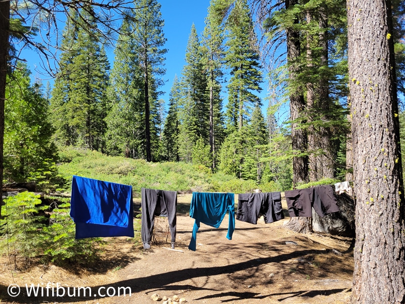 laundry hanging outside