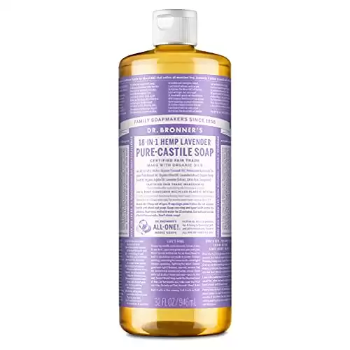 Dr. Bronner’s - Pure-Castile Liquid Soap (Lavender, 32 Ounce) - Made with Organic Oils, 18-in-1 Uses