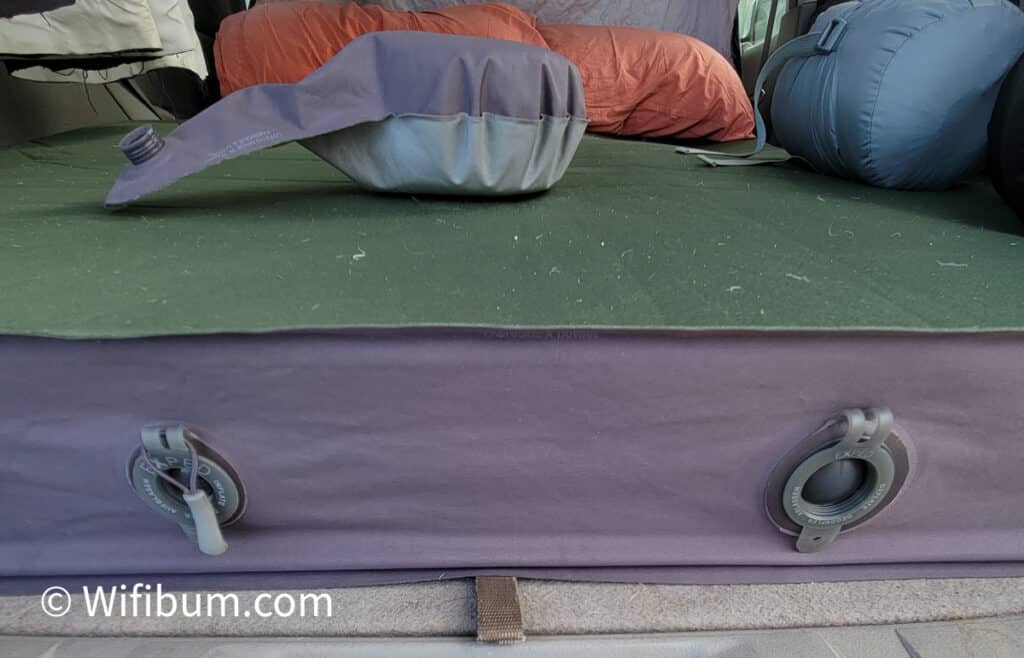 crosstrek car camping mattress, valves